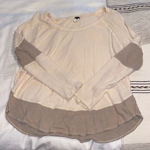 Free People Waffle-knit shirt